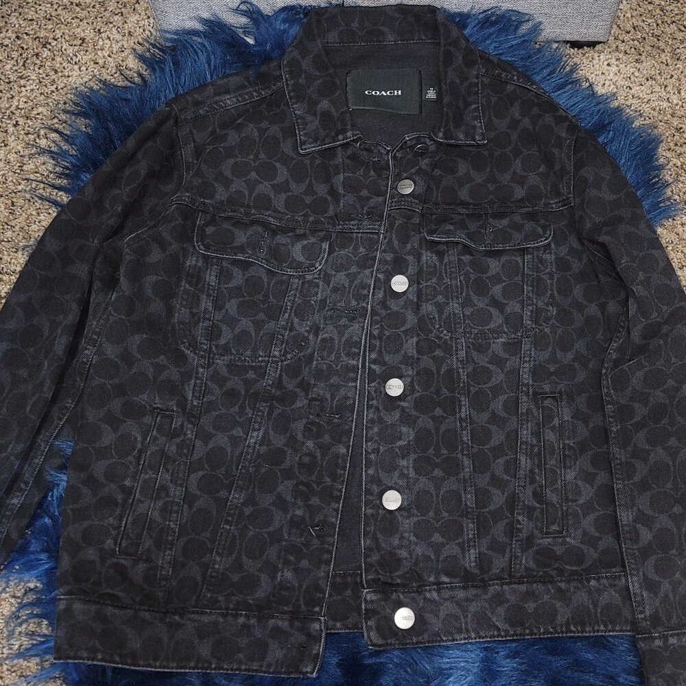 Coach black signature denim jacket